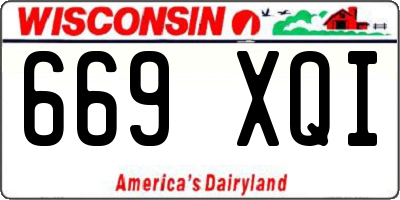 WI license plate 669XQI