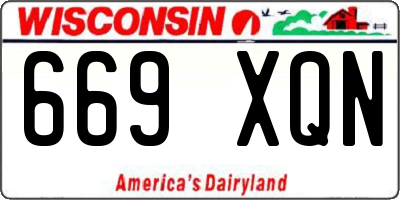 WI license plate 669XQN