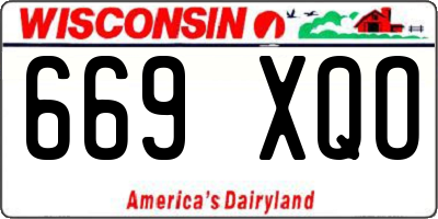 WI license plate 669XQO