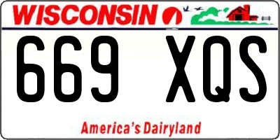 WI license plate 669XQS