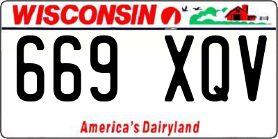 WI license plate 669XQV