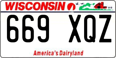 WI license plate 669XQZ