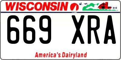 WI license plate 669XRA