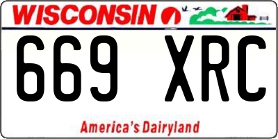 WI license plate 669XRC