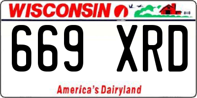 WI license plate 669XRD
