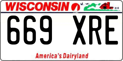 WI license plate 669XRE