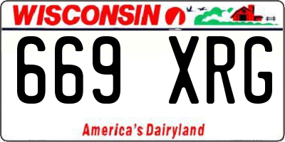 WI license plate 669XRG