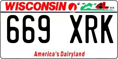 WI license plate 669XRK