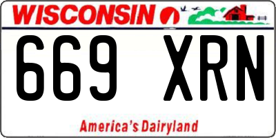 WI license plate 669XRN