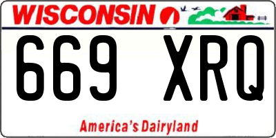 WI license plate 669XRQ