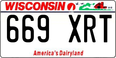 WI license plate 669XRT