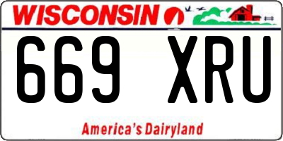 WI license plate 669XRU