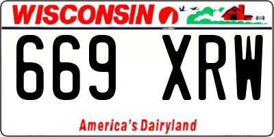 WI license plate 669XRW