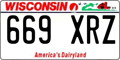 WI license plate 669XRZ