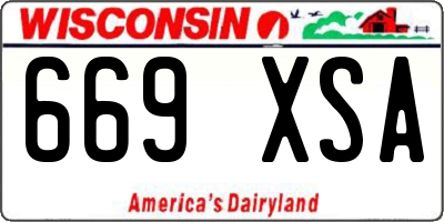 WI license plate 669XSA