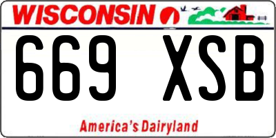 WI license plate 669XSB