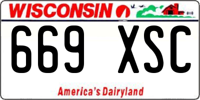WI license plate 669XSC