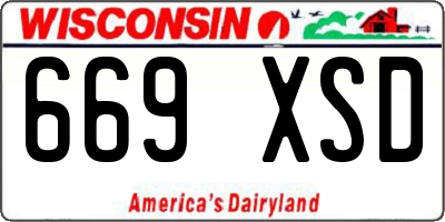 WI license plate 669XSD