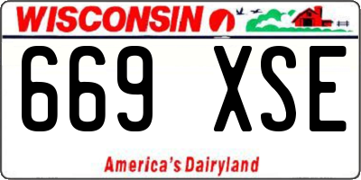 WI license plate 669XSE