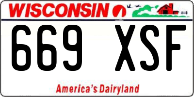 WI license plate 669XSF
