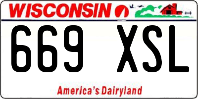 WI license plate 669XSL