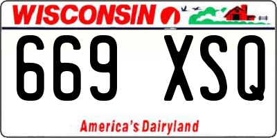WI license plate 669XSQ