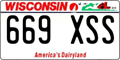 WI license plate 669XSS