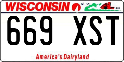 WI license plate 669XST