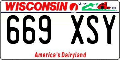 WI license plate 669XSY