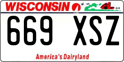 WI license plate 669XSZ