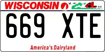 WI license plate 669XTE