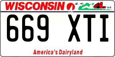 WI license plate 669XTI