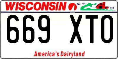 WI license plate 669XTO