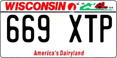 WI license plate 669XTP