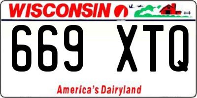 WI license plate 669XTQ