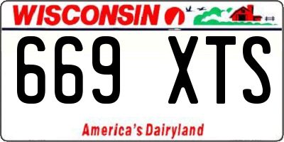 WI license plate 669XTS