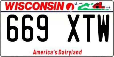 WI license plate 669XTW