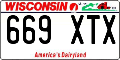 WI license plate 669XTX