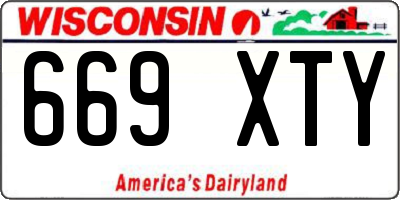 WI license plate 669XTY
