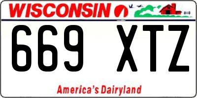 WI license plate 669XTZ