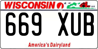 WI license plate 669XUB