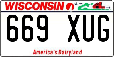 WI license plate 669XUG