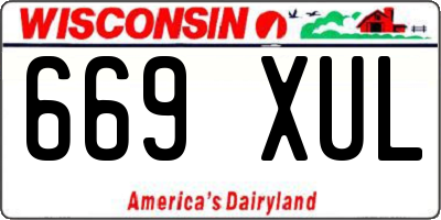 WI license plate 669XUL