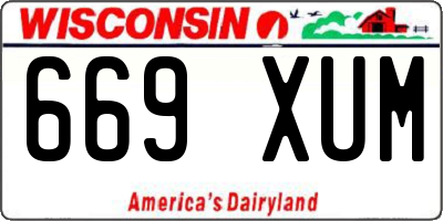 WI license plate 669XUM