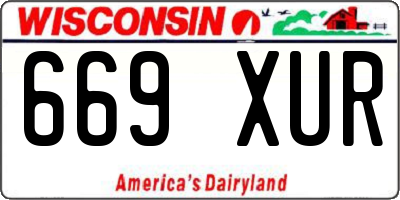 WI license plate 669XUR