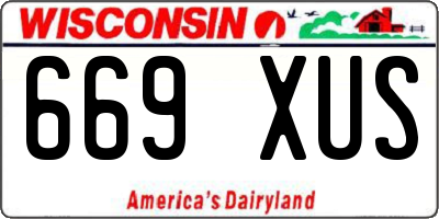 WI license plate 669XUS