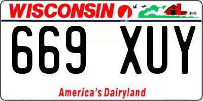 WI license plate 669XUY