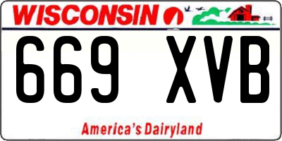 WI license plate 669XVB