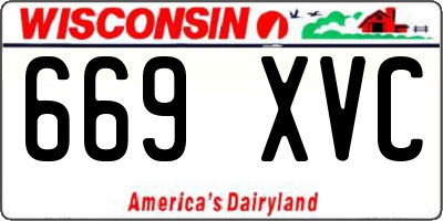 WI license plate 669XVC