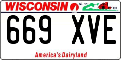 WI license plate 669XVE